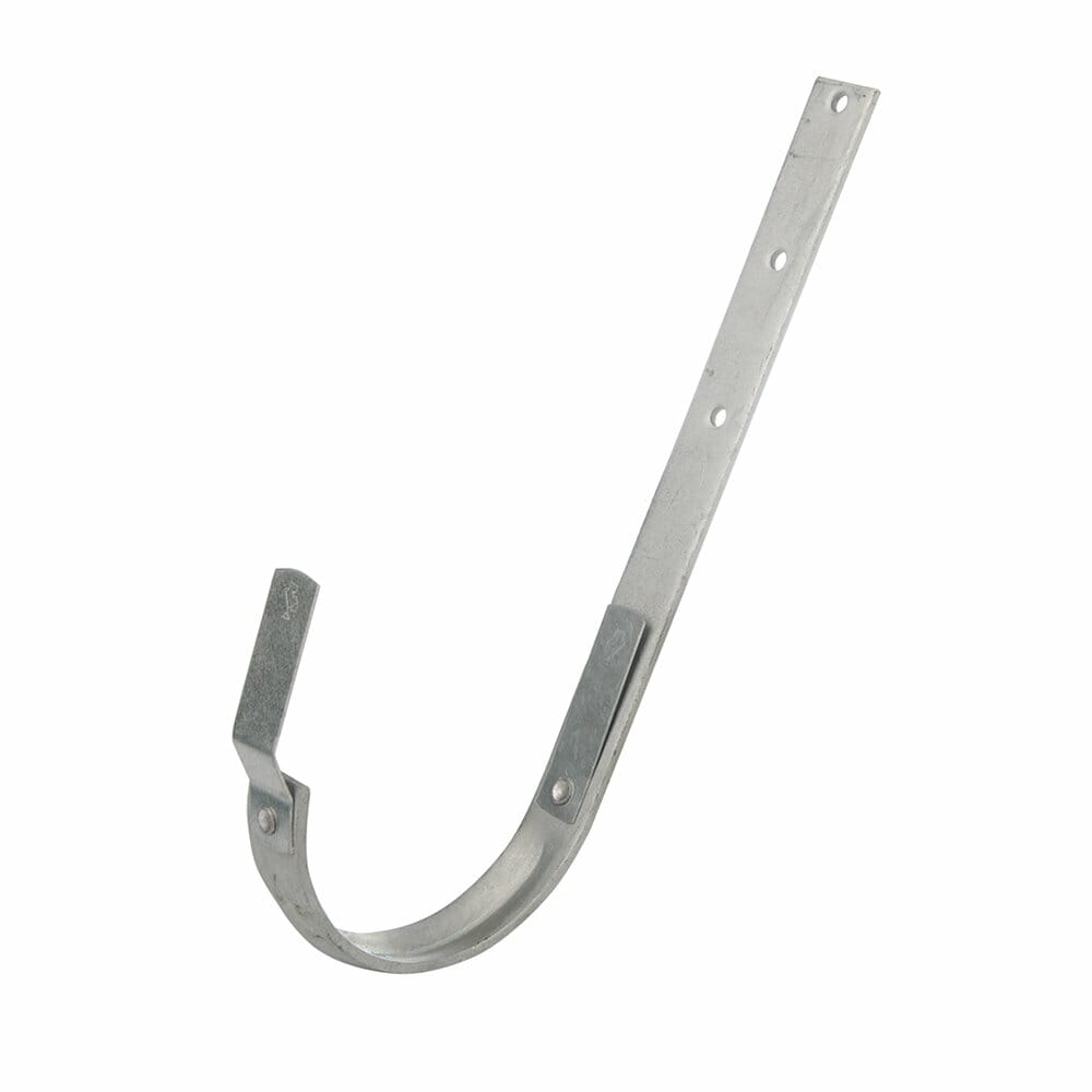 150mm Half Round Galvanised Steel Top Fix Rafter Bracket (Bend On Site) - (there is no Natural Zinc Version) - Trade Warehouse