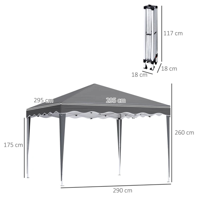 3 x 3m Pop Up Outdoor Camping Gazebo Party Tent with Carry Bag