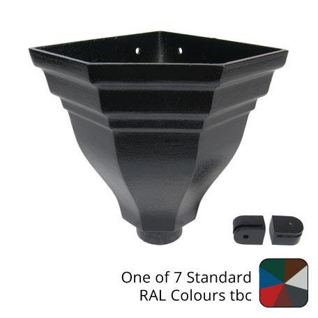 177mm Fluted Corner Cast Aluminium Hopper Head - 63mm (2.5") Outlet - One of 7 Standard RAL Colours TBC - Trade Warehouse