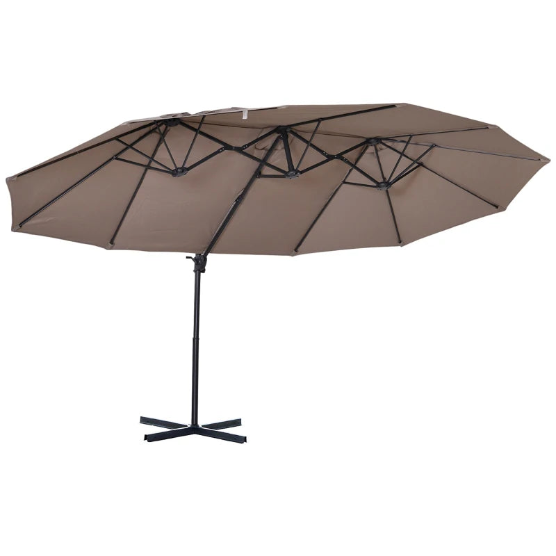 Brown Double Canopy Canopy With 12 Support Ribs