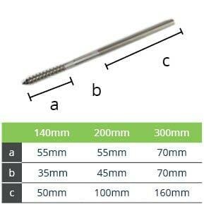 200mm M10 Stainless Steel Screw for use with Downpipe Bracket with M10 Boss - Trade Warehouse
