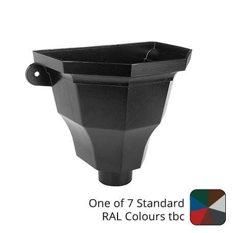 250mm Cast Aluminium Fluted Flat Back Hopper 63mm Outlet One of 7 Standard RAL Colours TBC - Trade Warehouse