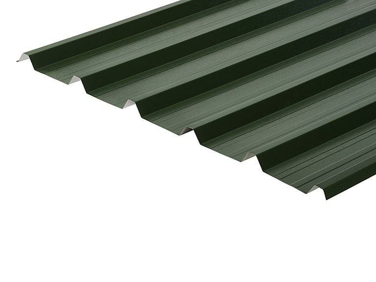 32/1000 Box Profile PVC Plastisol Coated 0.5mm Metal Roof Sheet Juniper Green - Trade Warehouse
