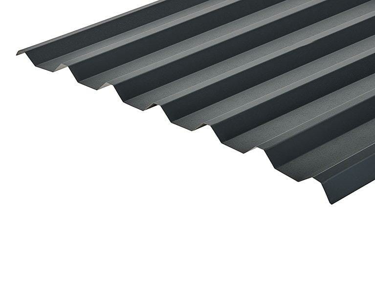 34/1000 Box Profile PVC Plastisol Coated 0.7mm Metal Roof Sheet Anthracite - Trade Warehouse