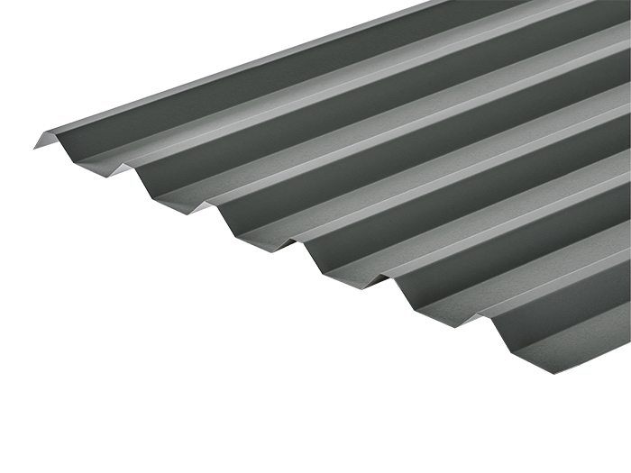 34/1000 Box Profile PVC Plastisol Coated 0.7mm Metal Roof Sheet Merlin Grey - Trade Warehouse
