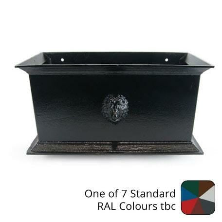 400mm Cast Aluminium Ornamental Hopper Head (with Lion Head motif) - 63mm (2.5") Outlet - One of 7 Standard Colours TBC - Trade Warehouse