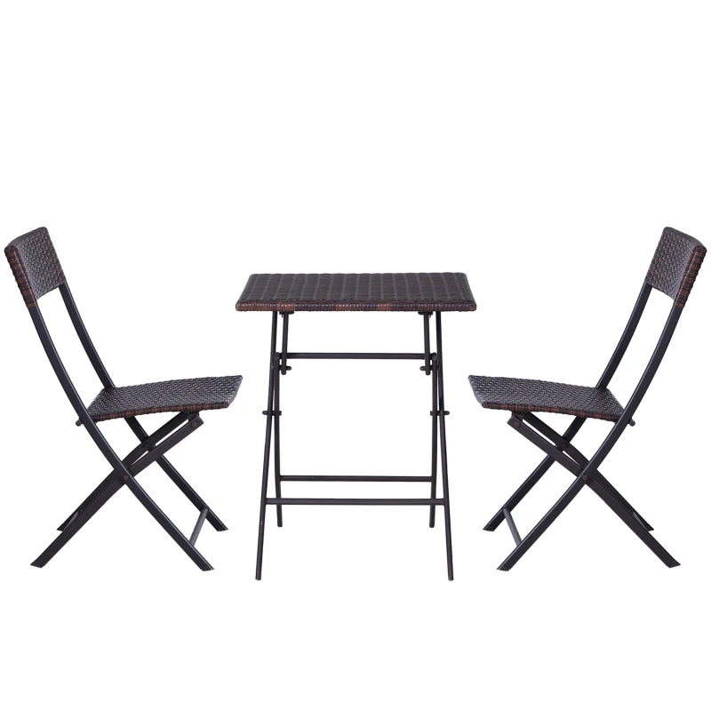 2-Seater Rattan Bistro Set With 1 table and 2 Chairs