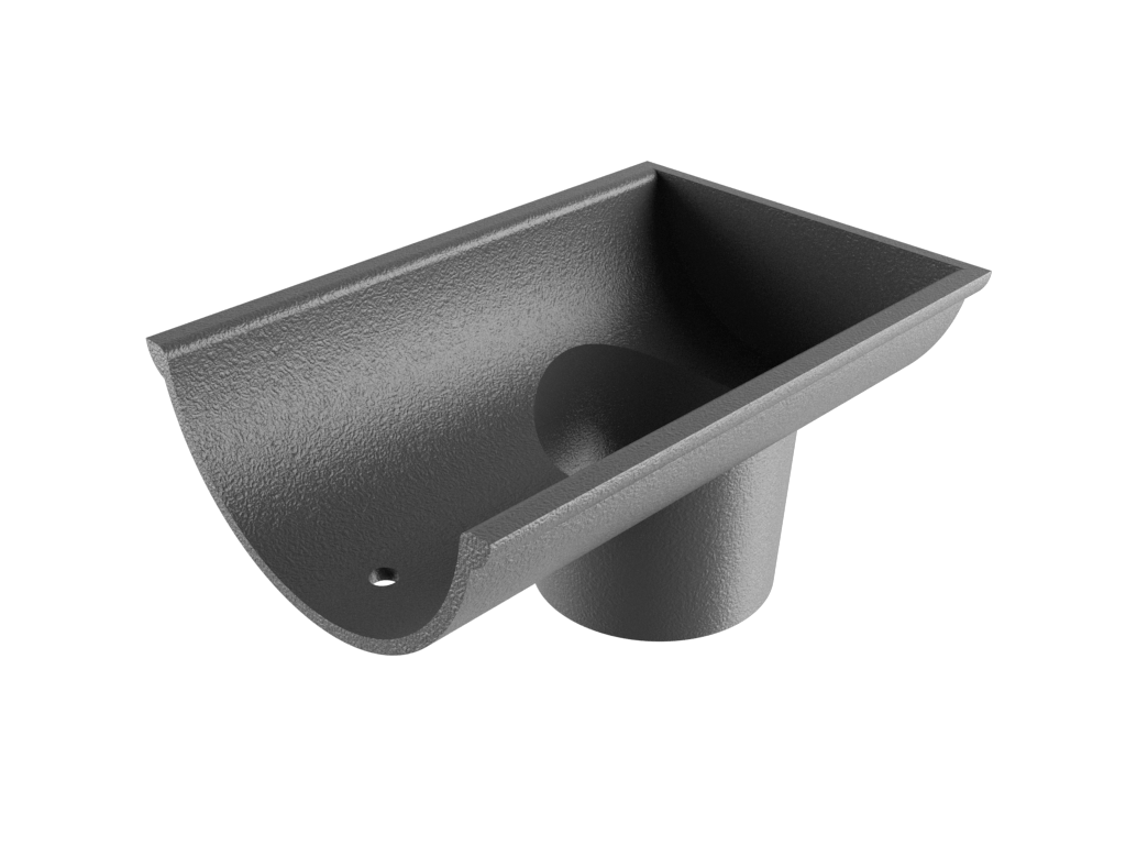 4.5" Beaded Half Round Gutter Dropend Outlet 2.5" Internal Primed - Trade Warehouse