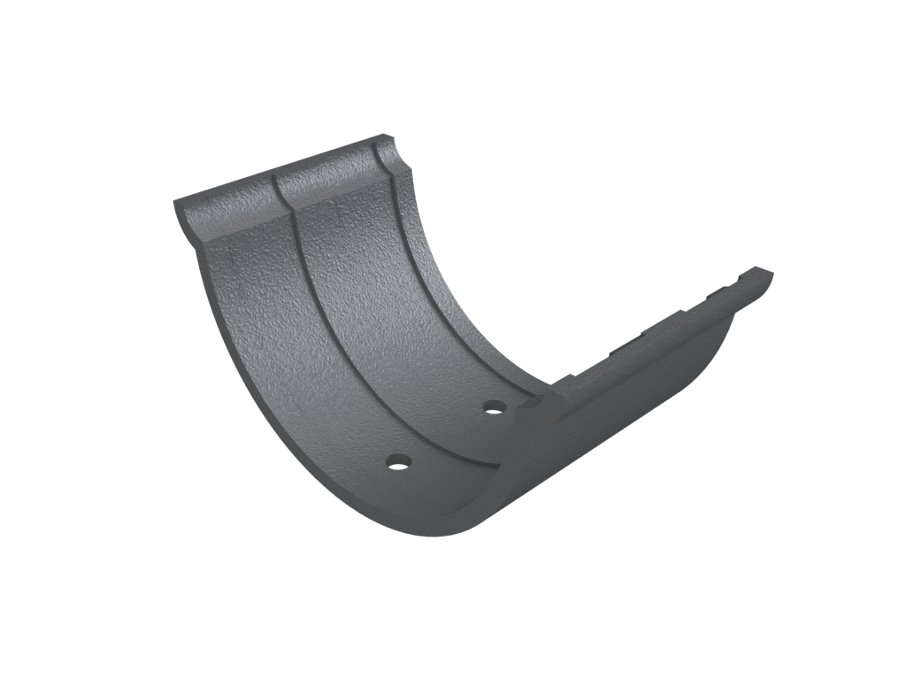 5" Beaded Half Round Gutter Union Connector Primed - Trade Warehouse