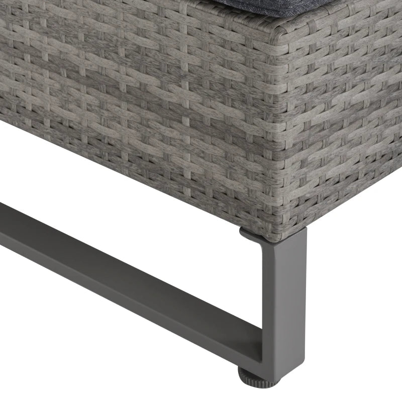 Grey 4 Rattan Wicker Sofa Set With Coffee Table, Side Storage Box & Cushions
