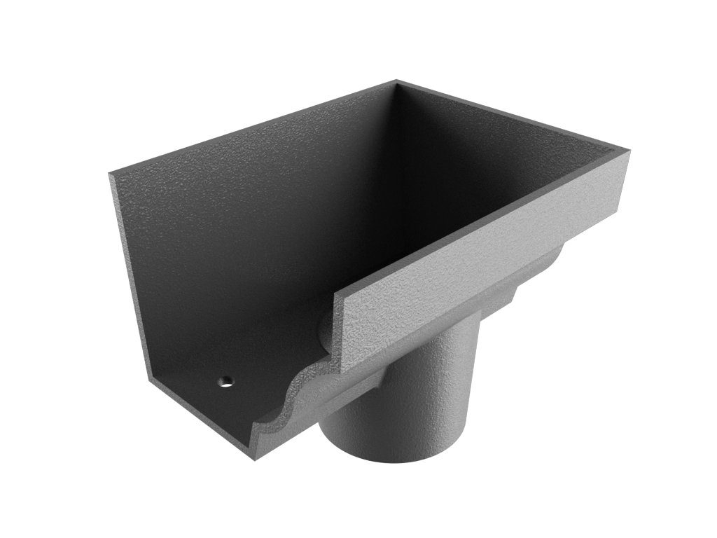 5x4" Moulded Ogee Gutter Dropend Outlet 3" External Primed - Trade Warehouse