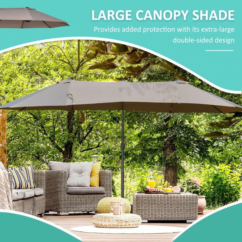 Brown Double Canopy Canopy With 12 Support Ribs