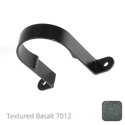 63mm (2.5") Aluminium Downpipe Clip - Textured Basalt Grey RAL 7012 - Trade Warehouse