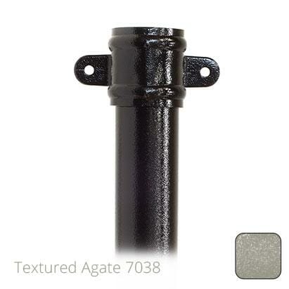 63mm (2.5") x 2m Aluminium Downpipe with Cast Eared Socket - Textured Agate Grey RAL 7038 - Trade Warehouse