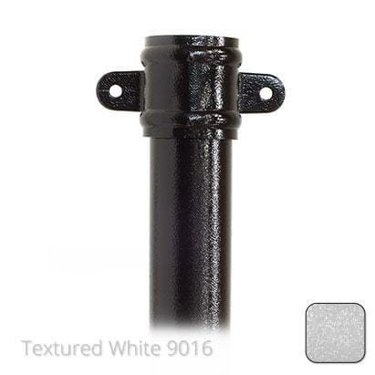 63mm (2.5") x 2m Aluminium Downpipe with Cast Eared Socket - Textured Traffic White RAL 9016 - Trade Warehouse