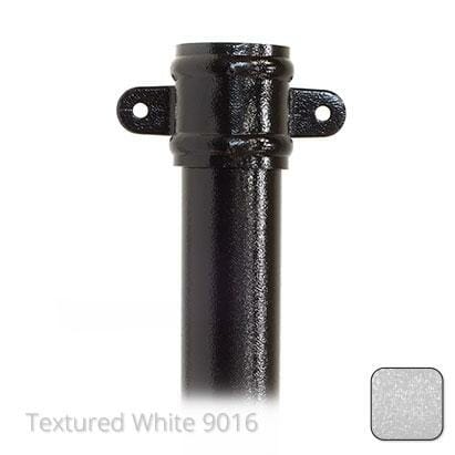 63mm (2.5") x 3m Aluminium Downpipe with Cast Eared Socket - Textured Traffic White RAL 9016 - Trade Warehouse