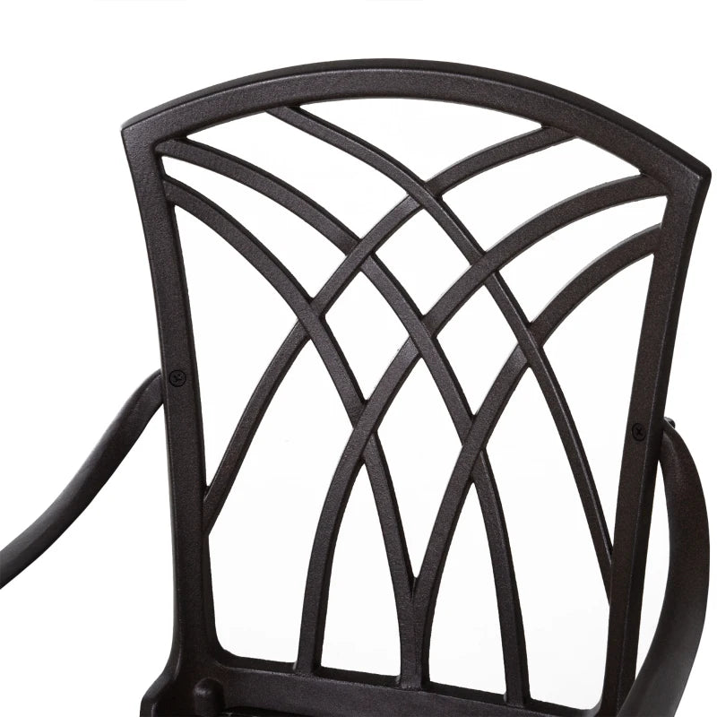 Cast Aluminium Outdoor Furniture Set - 4 Armchairs & Table