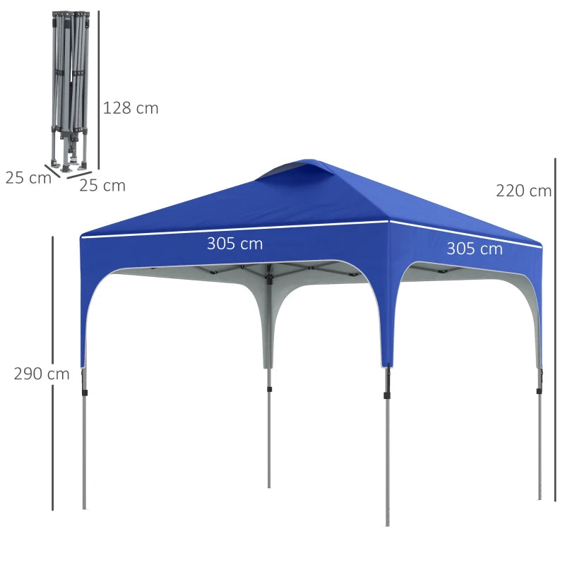 tent 3m 3m x 3m Blue Foldable Canopy Tent