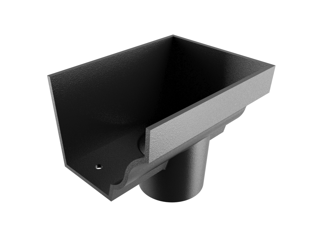 6x4" Moulded Ogee Gutter Dropend Outlet 3" External Painted - Trade Warehouse