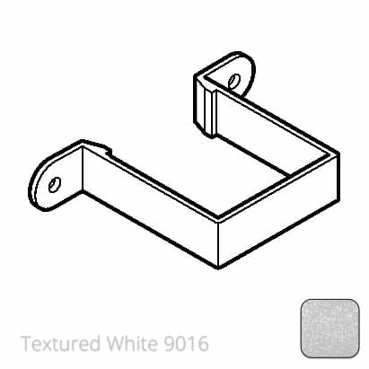 75 x 75mm (3"x3") Aluminium Flush Downpipe Clip - Textured 9016 White - Trade Warehouse