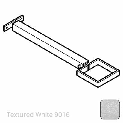 75 x 75mm (3"x3") Aluminium Stand-Off (290mm) Downpipe Clip - Textured 9016 White - Trade Warehouse