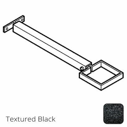75 x 75mm (3"x3") Aluminium Stand-Off (290mm) Downpipe Clip - Textured Black - Trade Warehouse