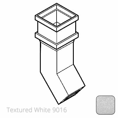 75 x 75mm (3"x3") Cast Aluminium Downpipe 135 Degree Bend without Ears - Textured 9016 White - Trade Warehouse
