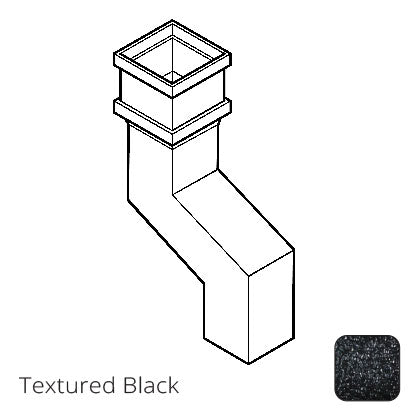75 x 75mm (3"x3") Cast Aluminium Downpipe 75mm Offset - Textured Black - Trade Warehouse