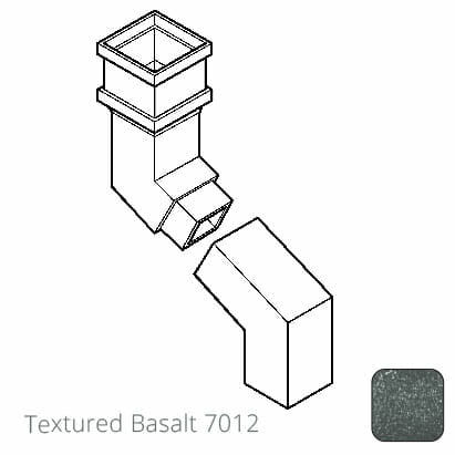 75 x 75mm (3"x3") Cast Aluminium Downpipe Two-part 533mm (max) Adjustable Offset - Textured 7012 Basalt Grey - Trade Warehouse
