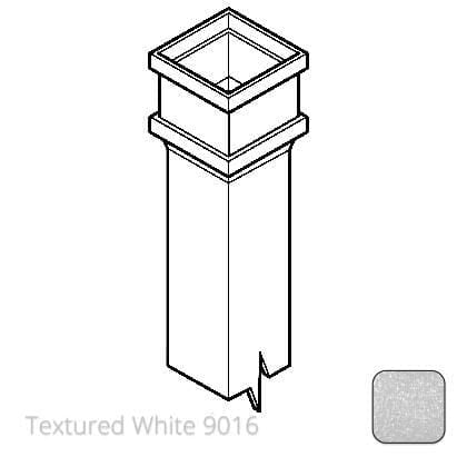75 x 75mm (3"x3") x 1m Cast Aluminium Downpipe with Non-eared Socket - Textured 9016 White - Trade Warehouse
