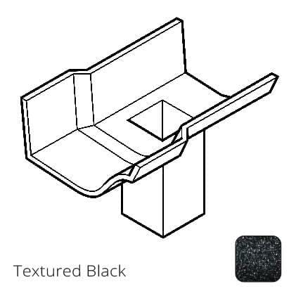 75x75 (3"x3") square outlet Cast Aluminium Victorian Ogee 125mm (5") Gutter Running Outlet - Single Spigot/Socket - Textured Black - Trade Warehouse