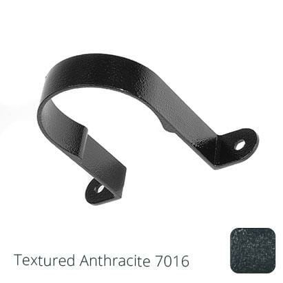 76mm (3") Aluminium Downpipe Fixing Bracket - Textured Anthracite Grey RAL 7016 - Trade Warehouse