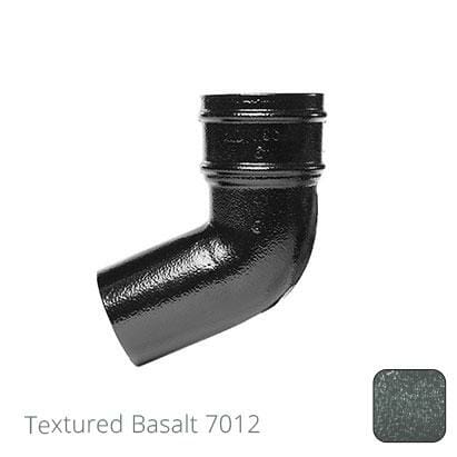 76mm (3") Cast Aluminium Downpipe 112 Degree Bend without Ears - Textured Basalt Grey RAL 7012 - Trade Warehouse