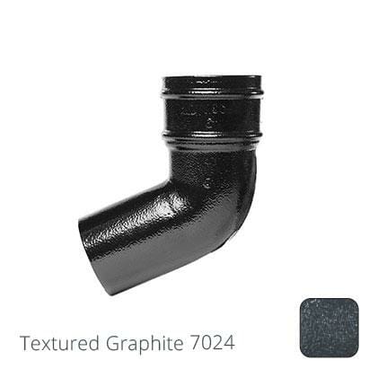 76mm (3") Cast Aluminium Downpipe 112 Degree Bend without Ears - Textured Graphite Grey RAL 7024 - Trade Warehouse