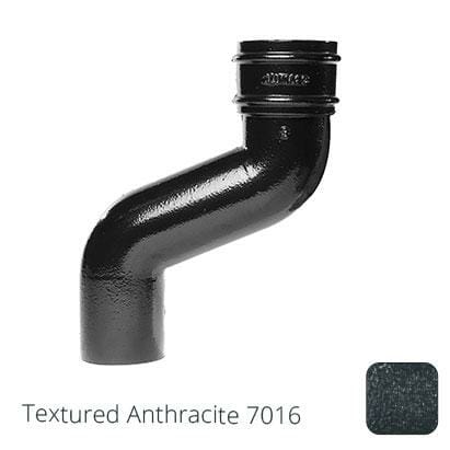 76mm (3") Cast Aluminium Downpipe 150mm Offset - Textured Anthracite Grey RAL 7016 - Trade Warehouse