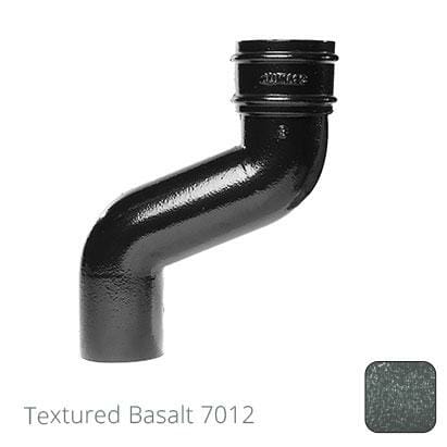 76mm (3") Cast Aluminium Downpipe 150mm Offset - Textured Basalt Grey RAL 7012 - Trade Warehouse