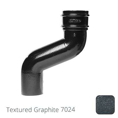 76mm (3") Cast Aluminium Downpipe 150mm Offset - Textured Graphite Grey RAL 7024 - Trade Warehouse
