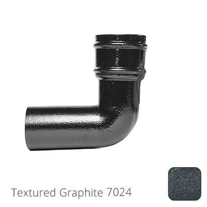 76mm (3") Cast Aluminium Downpipe 90 Degree Bend without Ears - Textured Graphite Grey RAL 7024 - Trade Warehouse