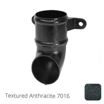 76mm (3") Cast Aluminium Downpipe Shoe with Ears - Textured Anthracite Grey RAL 7016 - Trade Warehouse