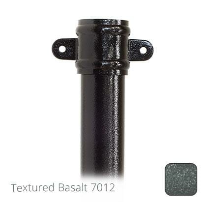 76mm (3") x 2m Aluminium Downpipe with Cast Eared Socket - Textured Basalt Grey RAL 7012 - Trade Warehouse