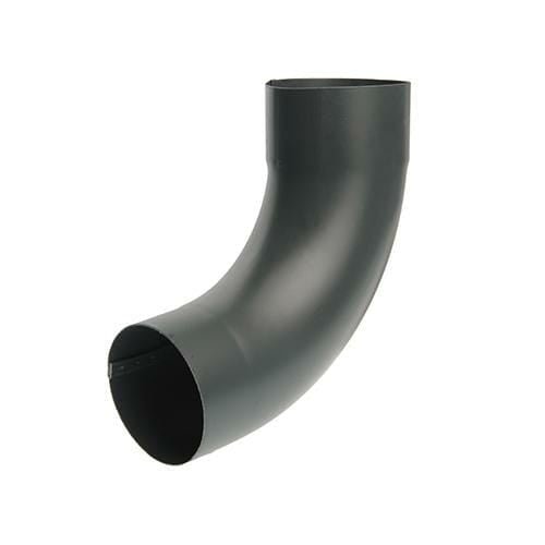 80mm Anthracite Grey Galvanised Steel Downpipe 90 Degree Bend - Trade Warehouse