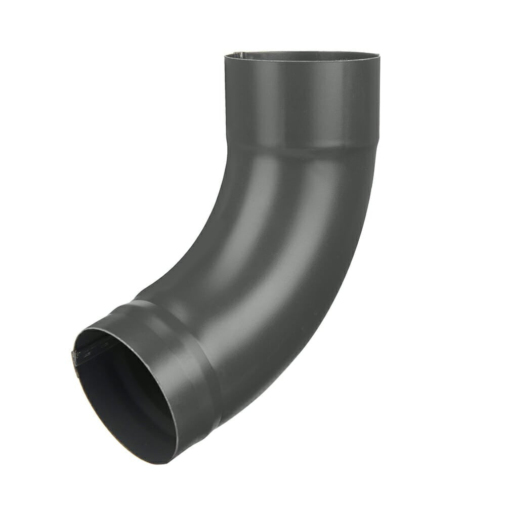 80mm Anthracite Grey Galvanised Steel Downpipe Shoe - Trade Warehouse