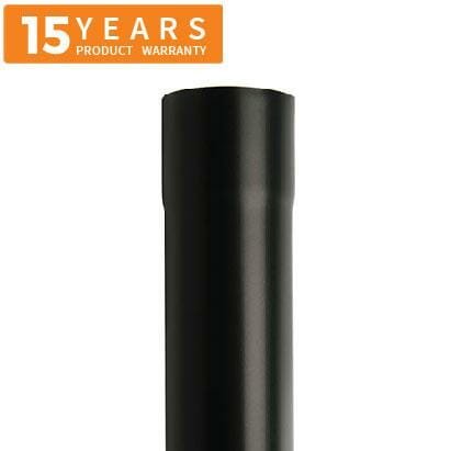 80mm Black Coated Galvanised Steel Downpipe 3m Length - Trade Warehouse
