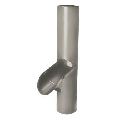 80mm Dusty Grey Coated Galvanised Steel Downpipe Diverter - Trade Warehouse