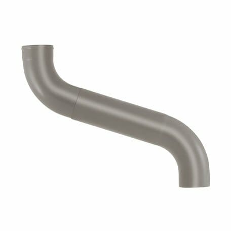 80mm Dusty Grey Galvanised Steel Downpipe 2-part Offset - up to 700mm Projection - Trade Warehouse