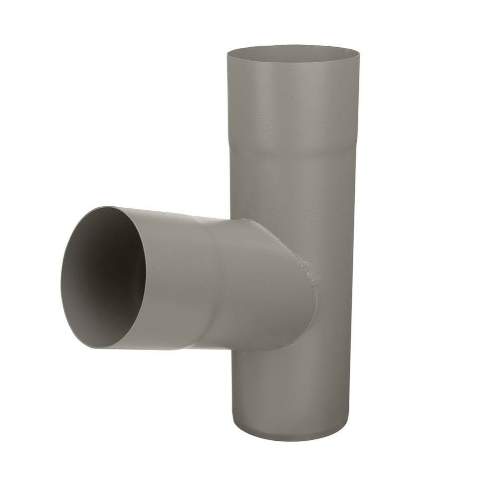 80mm Dusty Grey Galvanised Steel Downpipe 70 Degree Branch - Trade Warehouse