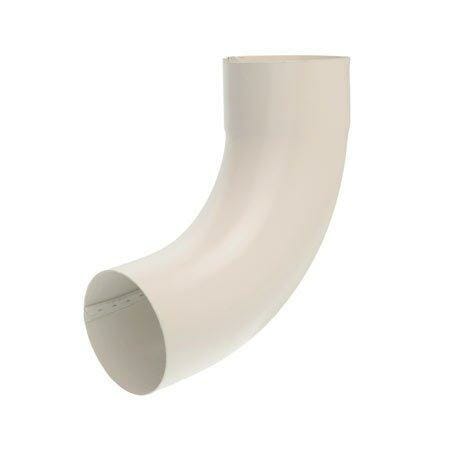 80mm Grey White Galvanised Steel Downpipe 90 degree Bend - Trade Warehouse