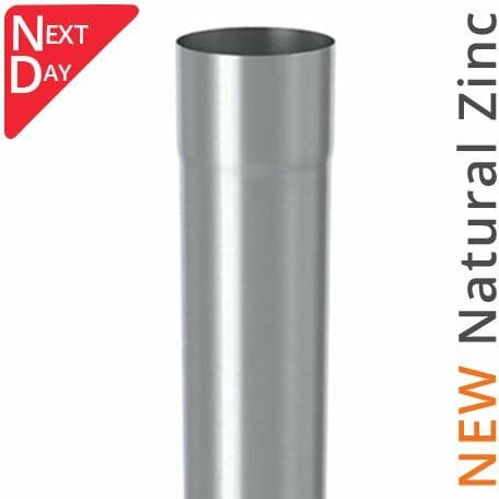 80mm Natural Zinc Downpipe 3m Length - Trade Warehouse