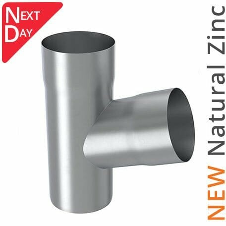 80mm Natural Zinc Downpipe 70 Degree Branch - Trade Warehouse