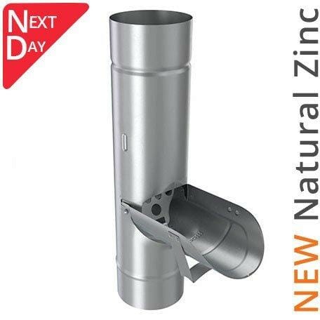 80mm Natural Zinc Downpipe Diverter without sieve - Trade Warehouse